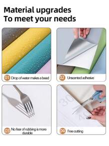 1 Pc Waterproof And Heat Resistant Easy Paste Self-Adhesive Kitchen Wallpaper For Cabinet Doors And Countertops - Oil Proof PVC - Multicolor - View 10