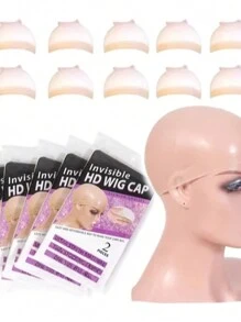 HD Invisible Wig Cap For Lace Wigs With 2 Units - Beige - View 3