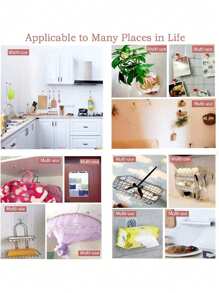 5/10/20/30/50 szt. Półprzezroczystych, wytrzymałych samoprzylepnych haczyków, nie wymaga wiercenia. Do ubrań, przyborów kuchennych i łazienkowych.