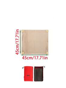 1pc Camping Flame Resistant Cloth Flame Retardant Thermal Insulation Mat Blanket Glass Coated Thermal Insulation Pad Outdoor Fire Blanket Camping Fire Resistant Mat, High Temperature Retardant Picnic Mat - Khaki - View 12