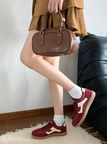 Giày thể thao đế bằng nữ kiểu dáng thường ngày mới năm 2026 - Màu đỏ tím - Xem 9