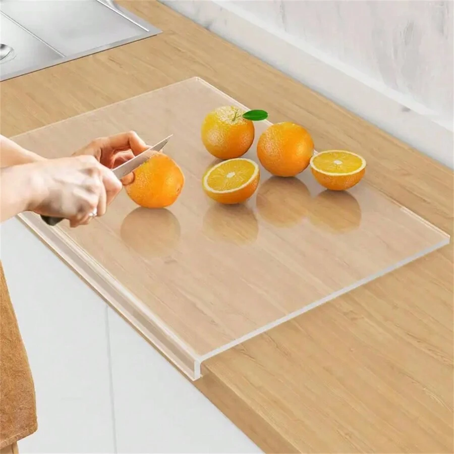 1pc Acrylic Transparent Non-Slip Cutting Board, Suitable For Kitchen, Home, Restaurant, Countertop Protection, Fruit & Vegetable Cutting, Kitchen Supplies, Apartment Essentials, Mother's Day Gift - Multicolor - View 1