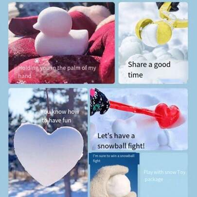 1 件, 爱心雪球夹, 鸭子雪球夹, 打雪仗雪球夹, 装饰夹, 雪模夹, 雪球夹, 雪球装饰派对, 送给爸爸的礼物, 送给妈妈的礼物,
