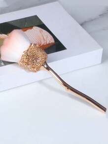 1 Peça Pincel de Maquiagem de Luxo em Formato de Rosa com Decoração de Strass, Pincel Blush Grande, Pincel de Arte de Unhas e Pincel de Limpeza de Poeira, Pincel de Base, Pincel Corretivo, Pincel Blush, Pincel Contorno, Pincel Blush, Pincel Bronzer, Pincel Pó, Pincel Base, Pincel Blush