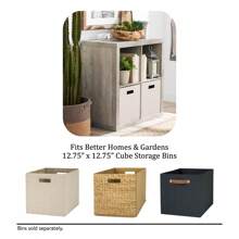 Better Homes & Gardens 4-Cube Storage Organizer, White Texture - Grey - View 7