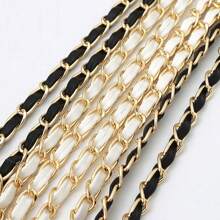 1pc Purse Chain Strap Crossbody Bag Chains Strap Handbag Chain Replacement Leather Chain Straps 47.2" - Multicolor - View 4