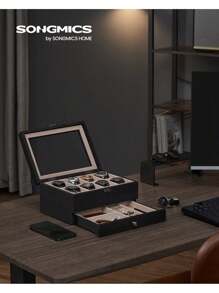 SONGMICS Watch Boxes & Organizers Back To School Dormitory Storage - Black - View 1