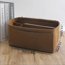 1 件小号/中号/大号/特大号多功能内衬包、化妆包、洗漱包、收纳包、可折叠、可拆卸 - 棕色 - 查看 12