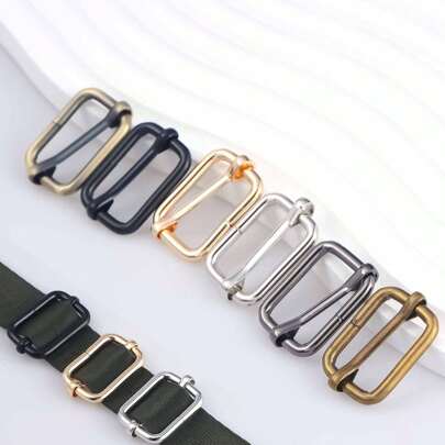 5 peças de fivela de pino de metal tri-glides ajustador de slider fecho de bolsa fivelas de anel de cinto de correia gancho de bolsa faça você mesmo acessórios