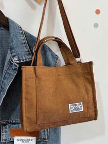 Women's Square Velvet Crossbody Bag [6004] - 黑色 - 查看 5