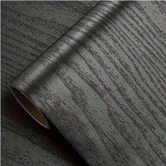 Rollo de papel pintado autoadhesivo de vinilo - Papel contact con diseño de veta de madera, con empalme aleatorio, desmontable y resistente al agua para sala de estar, cocina, dormitorio, dormitorios - Revestimiento de pared estético para renovación de muebles