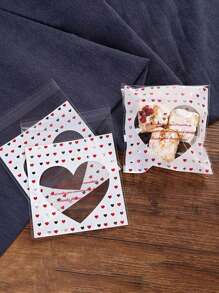 Valentine's Day Love Hollow Cookie Bag Kitchen Baking Food Packaging Bag Dessert Candy Cookie Packaging Bag Party Packaging Gift Bag., Valentine Day