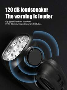 1pc Solar Powered Bicycle Front Light, Rechargeable Night Riding Mountain Bike Flashlight Accessories - Black - View 8