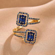 1pc Women's Fashion Versatile Adjustable Cubic Zirconia Ring