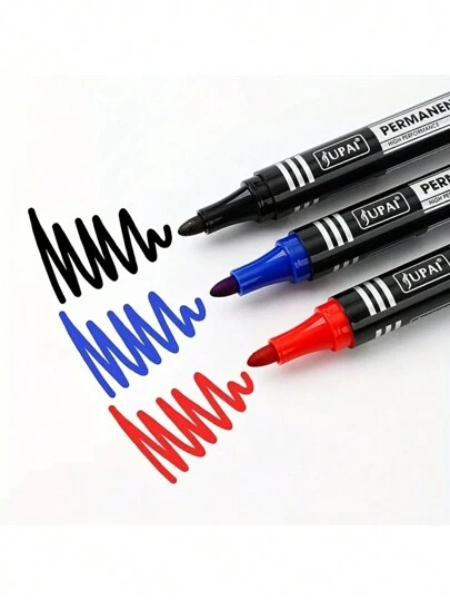 3/5/10支永久性记号笔，黑色防水大头物流记号笔，速干，不可擦掉记号笔