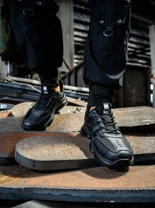 Steel Toe Shoes For Men, All-Season New Puncture Proof Anti-Smash Lightweight Comfortable Non-Slip Work Shoes, Extra Large Size Wide Fit, Casual Breathable Durable Shock-Absorbing Security Footwear - Black - View 4