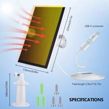 Home Solar Panel With Micro USB Charging Cable And USB-C Connector,Solar Panel, Supply Compatible With Outdoor Security Camera, 6W Continuously Charging - Black - View 10