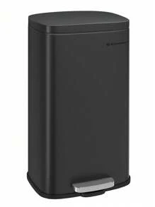 SONGMICS Kitchen Bin 30L, Pedal Bin, Rubbish Bin With Soft-Close Lid And Inner Bucket, Steel, White, Black