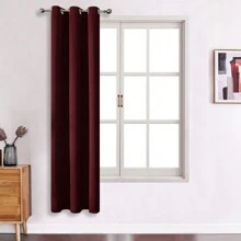 1 tấm hoặc 2 tấm rèm cửa có lỗ trên tùy chọn, rèm cách nhiệt cản sáng dệt ba lớp bằng vải cao cấp, rèm che tối cho phòng ngủ, phòng khách, nhà bếp, phòng ăn và tủ - Màu đỏ tía - rượu vang đỏ - Xem 29
