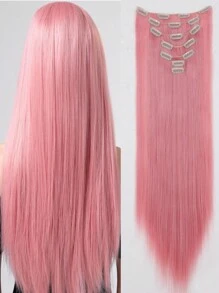 Extensions de cheveux à clipser 16 pièces, 22 pouces 7 pièces lisseur long, convient pour les extensions de cheveux synthétiques et les perruques des femmes
