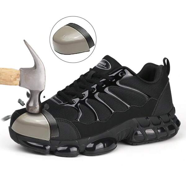 Steel Toe Sports Shoes, Men's Safety Composite Toe, Lightweight Anti Slip Work Shoes, Indestructible Air Cushion