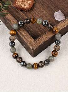1 chiếc vòng tay bảo vệ Bohemia dành cho nam giới, đá mắt hổ, đá Labradorite và đá Hematite, tượng trưng cho lòng can đảm, sự tập trung, thịnh vượng, may mắn và thành công, trang sức thiền định, quà tặng cho gia đình và bạn bè. - Nhiều màu - Xem 4