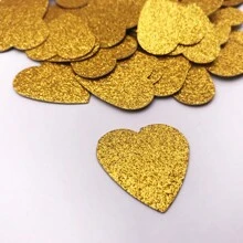 50 Pieces Silvery,Of Gold And Rose Gold Heart Confetti - Perfect For Weddings, Valentine's Day, Anniversaries And DIY Table Decorations