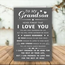 1 pieza Tarjeta de felicitación inspiradora para nieto - Recuerdo sincero para familiares, amigos y seres queridos - Tarjeta única para cumpleaños, graduación, días festivos y ocasiones especiales con un mensaje lleno de amor