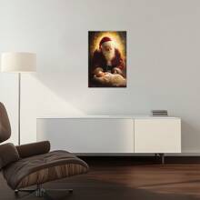 Nativity Wall Art, Christian Jesus Poster Wall Art, Nativity Pictures For Wall, Jesus Painting Wall Art, Nativity Scene Canvas Wall Art, Jesus Art Wall Decor For Home Ready To Hang 12x18'' - Multicolor - View 3