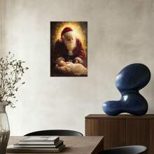Nativity Wall Art, Christian Jesus Poster Wall Art, Nativity Pictures For Wall, Jesus Painting Wall Art, Nativity Scene Canvas Wall Art, Jesus Art Wall Decor For Home Ready To Hang 12x18'' - Multicolor - View 2