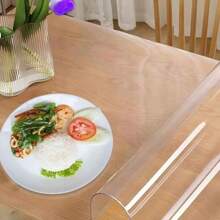 1 pièce de nappe transparente en PVC de 1,0 mm d'épaisseur, imperméable, résistante à la chaleur, film de protection pour surface de table, convient pour les maisons, les hôtels, les cuisines, les tables à thé, les nappes de maison