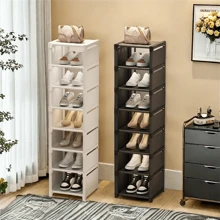 1pc Household Shoe Storage Rack, Multi-Layer Doorstep Shoe Storage Rack, Shoe Cabinet, Easy To Install, Household Items Cloth Shoe Storage,Cozy Home Requirements - Black - View 6