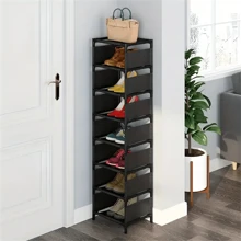 1pc Household Shoe Storage Rack, Multi-Layer Doorstep Shoe Storage Rack, Shoe Cabinet, Easy To Install, Household Items Cloth Shoe Storage,Cozy Home Requirements - Black - View 7