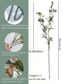 1/2/3束，88厘米，柔韧耐褪色人造玫瑰花束，适用于婚礼、情人节、生日、周年纪念日、家居、书桌、卧室、浴室、房间装饰、秋季装饰、盆栽装饰