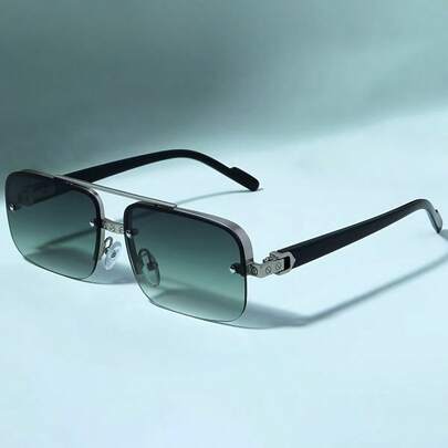 名人风格双桥时尚眼镜，男女通用高端半框有色时尚眼镜，非常适合户外运动、钓鱼、徒步旅行，是送给家人和朋友的礼物