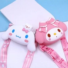 Sanrio Sanrio Hello Kitty & Kuromi Anime My Melody Sweetheart Shoulder Bag,Waterproof Shoulder Handbag,Cute Cable Organizer Bag, Small Objects Storage Bag, - Handbag With Coin Bag And Backpack Function - Made - Back To School Bag & School Supplies,Suitable For Casual Outings Stationery Supplies Gifts For Christmas Merry Christmas Christmas Trees Christmas Lights & Halloween
