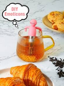 1 pièce Infuseur à thé mignon en silicone, forme humaine, passoire en acier inoxydable, retour à l'école
