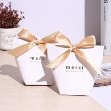 Franse minimalistische snoepdoos met "Merci" dankbaarheidsgeschenkverpakking, bruiloft gunstdoos, bruiloft decoratie, huisdecoratie, kamerdecoratie feestgunsten bruid