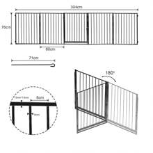 Daromigo Griglia di protezione per camino 304 cm, griglia di protezione per bambini, griglia per camino, griglia di protezione per forno, griglia protettiva in metallo per bambini, neonati, griglia per porta per la sicurezza dei bambini, elementi da 5 pezzi (60 x 76 cm ciascuno) nero