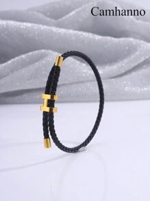 Camhanno 1 件不锈钢拉出式手链，简约时尚的日常佩戴礼物，适合男士和女士