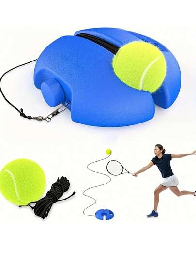 1 Set Tennis Training Rebounder With Base, Durable & Wear-Resistant, Elastic Tennis Training Equipment For Adults