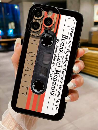 Camera 1pc Retro Cassette Tape Design Anti-Fall Cell Phone Case Compatible With Iphone/Compatible With Galaxy/Compatible With Infinix/Compatible With Redmi/Compatible With OPPO/Compatible With VIVO/Compatible With Realme,International Version, Not The Domestic Version