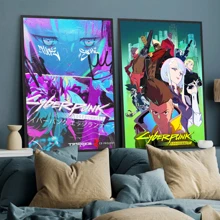 Tranh treo tường (1/3 tấm), có khung tùy chọn, tranh phong cách Anime Cyberpunk, tranh in trên vải canvas, tranh nghệ thuật, tranh vẽ trên tường, tranh không khung, tranh có khung. - Nhiều màu - Xem 3