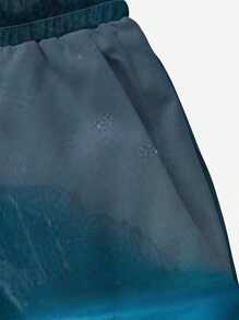 Męskie Ocean Animal Dolphin Turtle Artystyczny nadruk 3D Cyfrowy wzór Swobodny Codzienny Wakacyjny Jednowarstwowy Sznurek Hawajski Plażowe Szorty