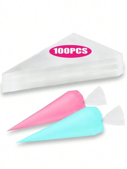 10/100/200 件三角形裱花袋 - 必备蛋糕装饰、饼干、纸杯蛋糕和 DIY 甜点、厨房和餐厅用品出售