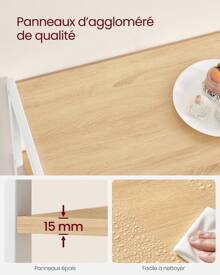 VASAGLE Baker's Racks - Noisette Clair, Blanco - Ver 3