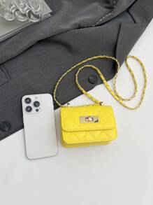 迷你方包新款女士手提包菱形绗缝高档单肩包链条编织翻盖小包口红包可爱斜挎包