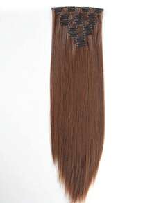 Extensions de cheveux à clipser 16 pièces, 22 pouces 7 pièces lisseur long, convient pour les extensions de cheveux synthétiques et les perruques des femmes