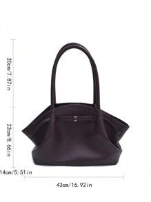 Winter New Fashion Suede Bag, Solid Color Belt Bag, Ruffled Handbag, Large-Capacity Wing Bag, Bat Bag, Commuter Underarm Tote Bag, Suitable For Shopping, Work, Parties, Parties And Festivals. - Coffee Brown - View 7