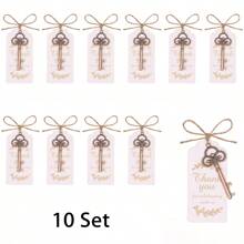 10 Sets Of Gift Sets For Key Bottle Openers, Including Thank-You Labels And Key Bottle Openers, Very Suitable Well As Small Gifts For Weddings, Birthdays, Parties, And Decorations